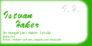 istvan haker business card